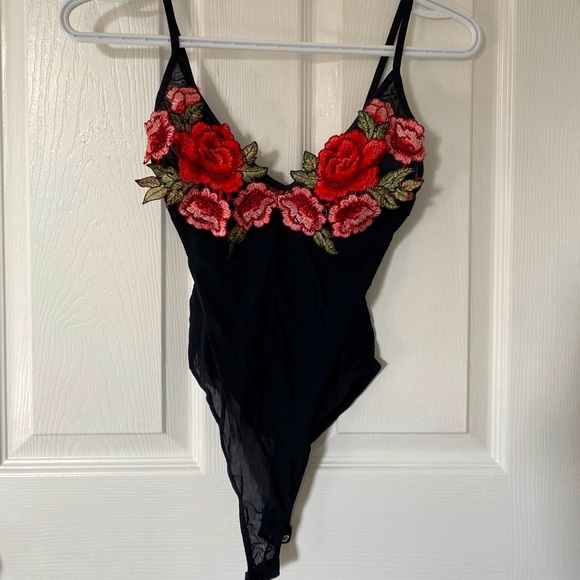 Fashion Nova Tops - Rose mesh bodysuit